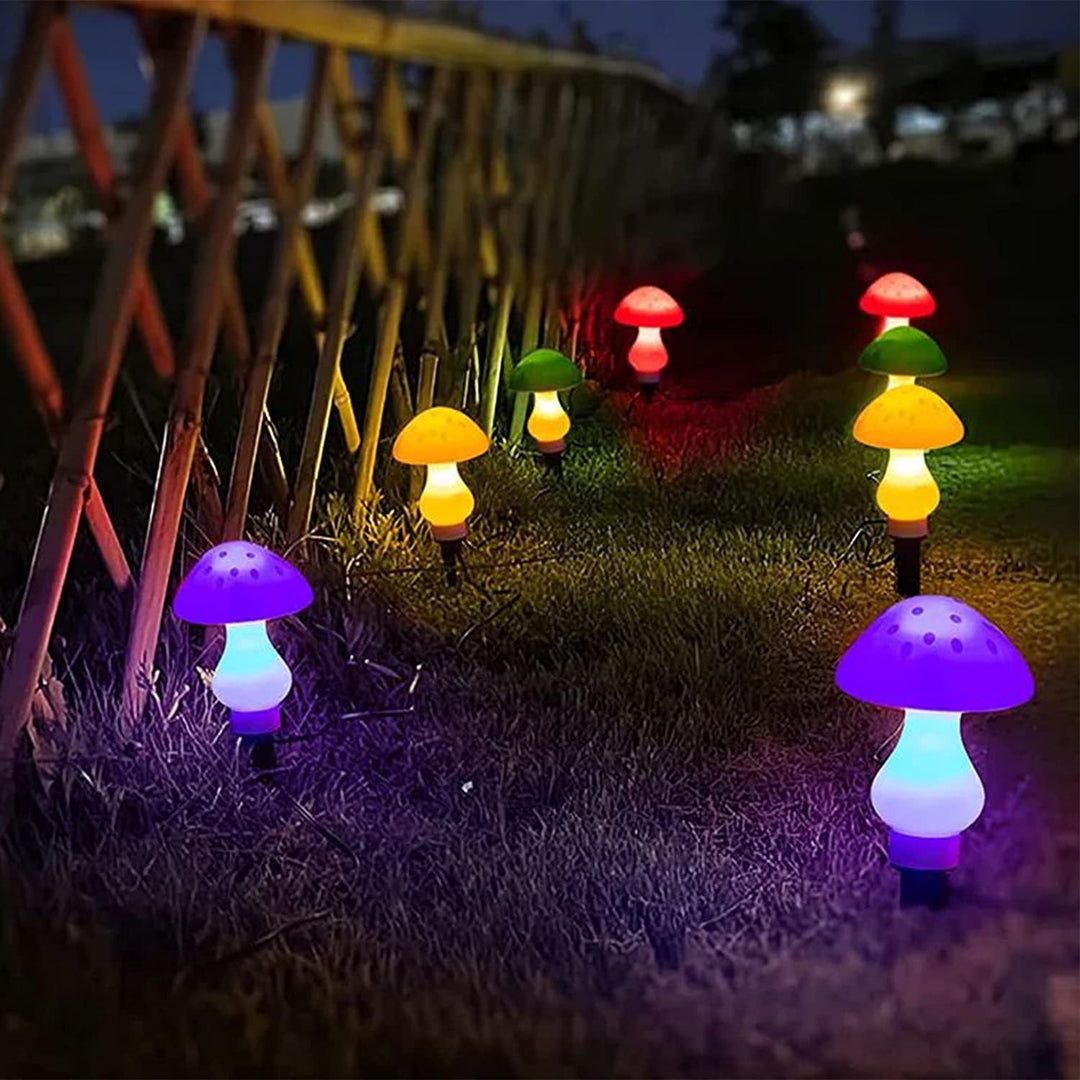 Contemporary Creative Waterproof Solar Mushroom Plastic LED Landscape Lighting Outdoor Lights For Garden | Stornfield
