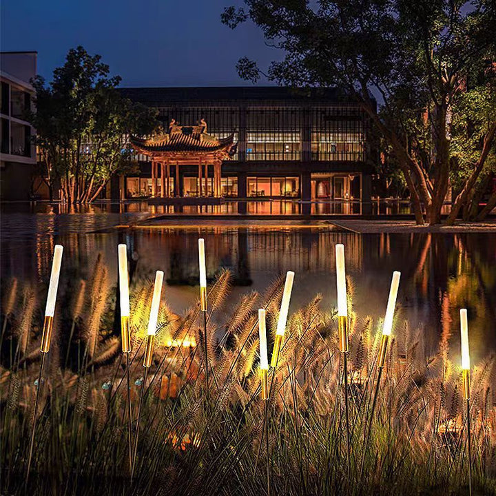 Modern Art Deco Waterproof Solar Cylinder Acrylic Aluminum Stainless Steel ABS LED Outdoor Light Landscape Lighting For Garden | Stornfield