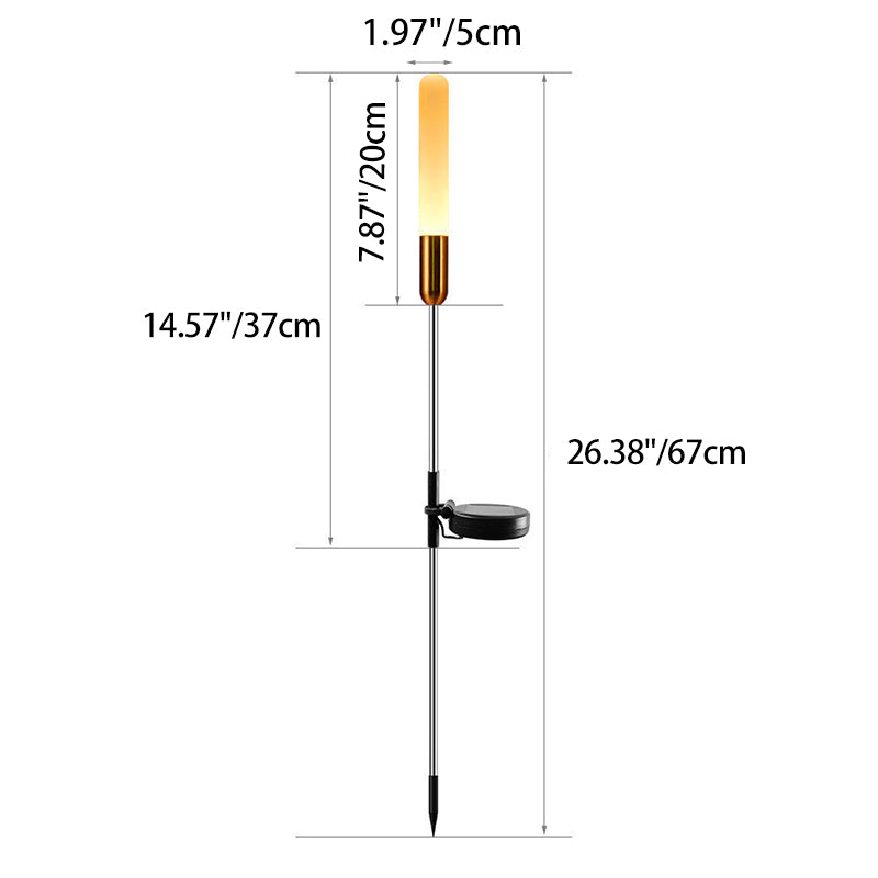 Modern Art Deco Waterproof Solar Cylinder Acrylic Aluminum Stainless Steel ABS LED Outdoor Light Landscape Lighting For Garden | Stornfield