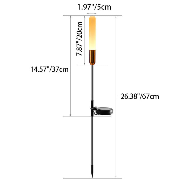 Modern Art Deco Waterproof Solar Cylinder Acrylic Aluminum Stainless Steel ABS LED Outdoor Light Landscape Lighting For Garden | Stornfield