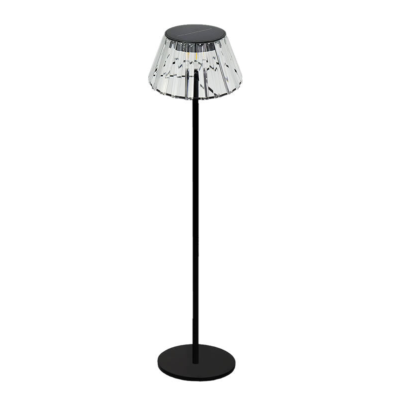 Contemporary Industrial Waterproof Solar USB Iron Glass Outdoor LED Standing Floor Lamp For Garden | Stornfield
