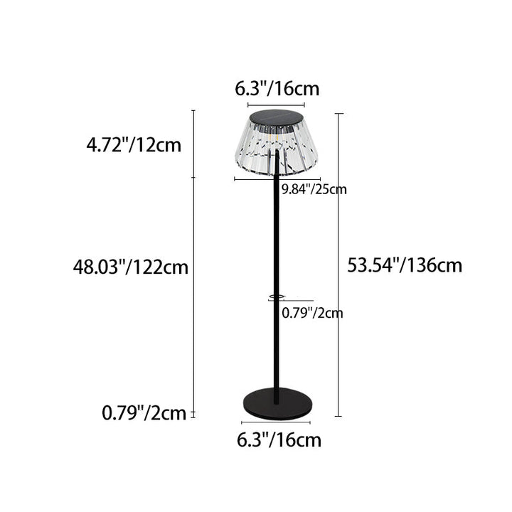 Contemporary Industrial Waterproof Solar USB Iron Glass Outdoor LED Standing Floor Lamp For Garden | Stornfield