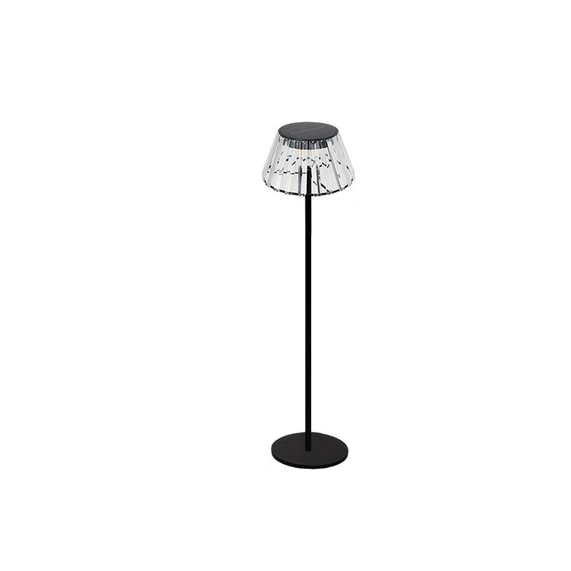 Contemporary Industrial Waterproof Solar USB Iron Glass Outdoor LED Standing Floor Lamp For Garden | Stornfield