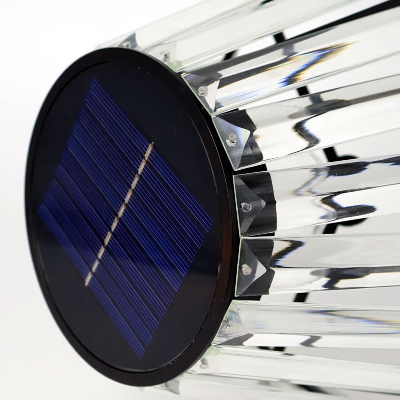 Contemporary Industrial Waterproof Solar USB Iron Glass Outdoor LED Standing Floor Lamp For Garden | Stornfield