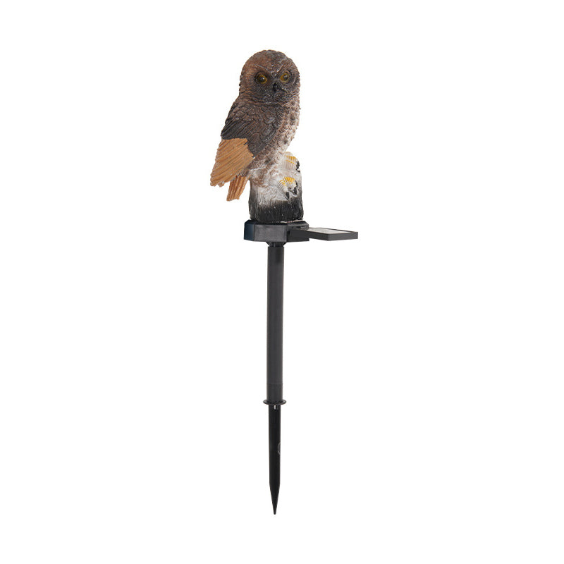Modern Art Deco Waterproof Solar Resin PP Owl LED Landscape Lighting Outdoor Light For Outdoor Patio | Stornfield
