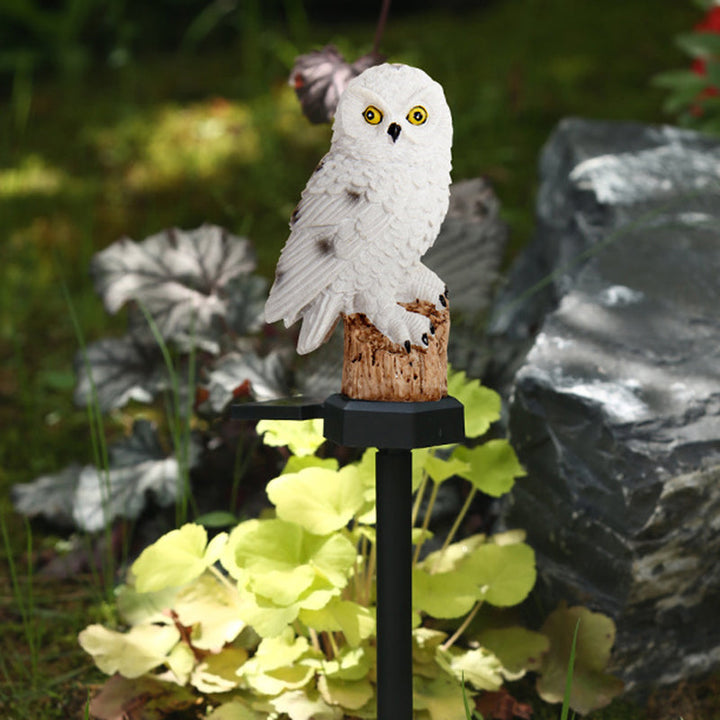 Modern Art Deco Waterproof Solar Resin PP Owl LED Landscape Lighting Outdoor Light For Outdoor Patio | Stornfield