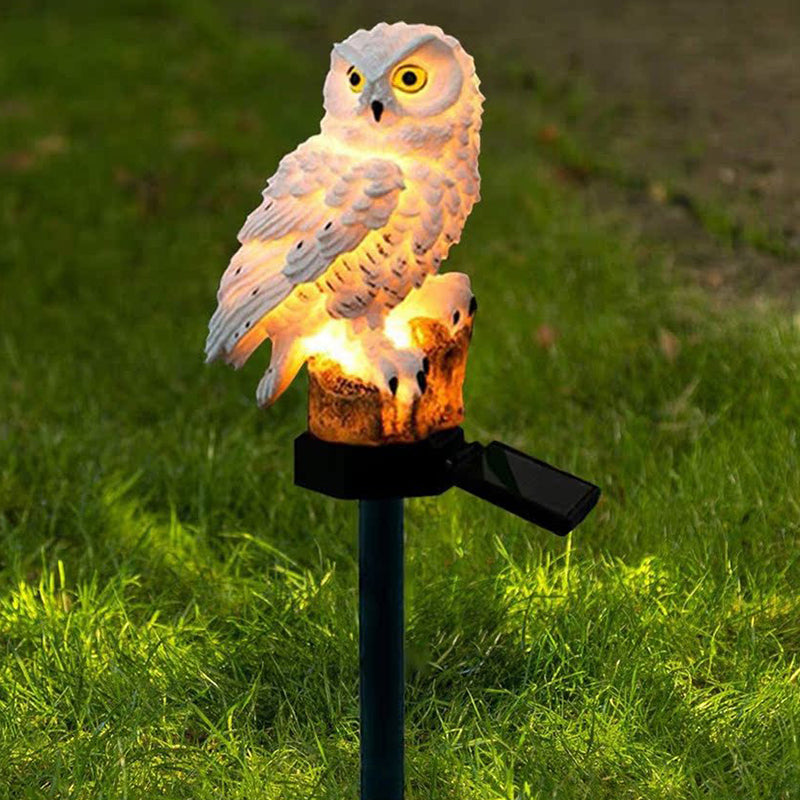 Modern Art Deco Waterproof Solar Resin PP Owl LED Landscape Lighting Outdoor Light For Outdoor Patio | Stornfield