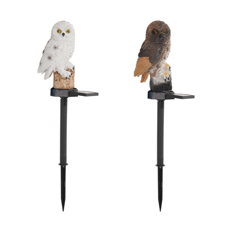 Modern Art Deco Waterproof Solar Resin PP Owl LED Landscape Lighting Outdoor Light For Outdoor Patio | Stornfield