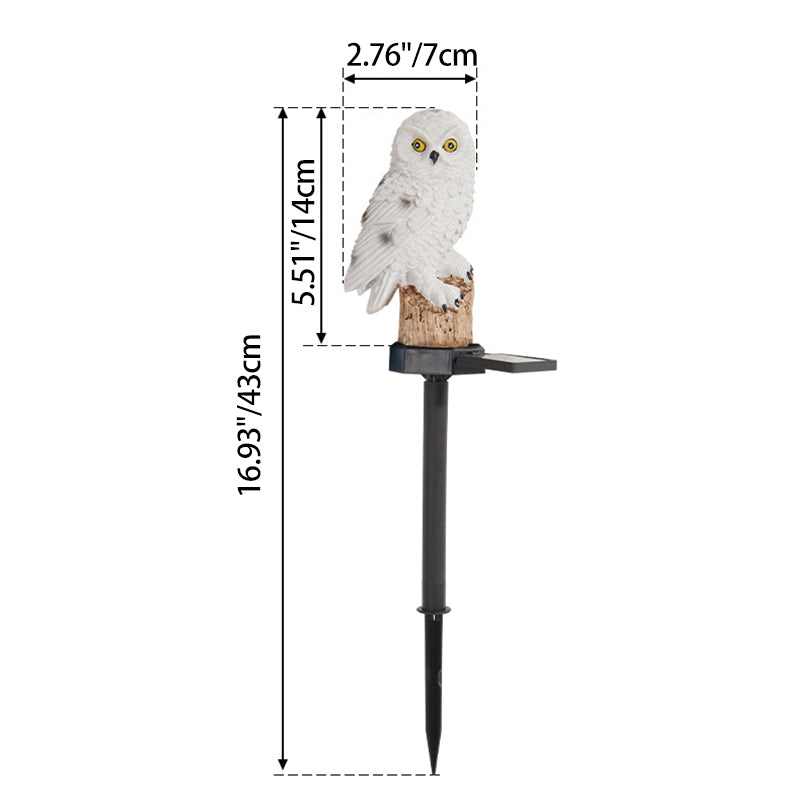 Modern Art Deco Waterproof Solar Resin PP Owl LED Landscape Lighting Outdoor Light For Outdoor Patio | Stornfield