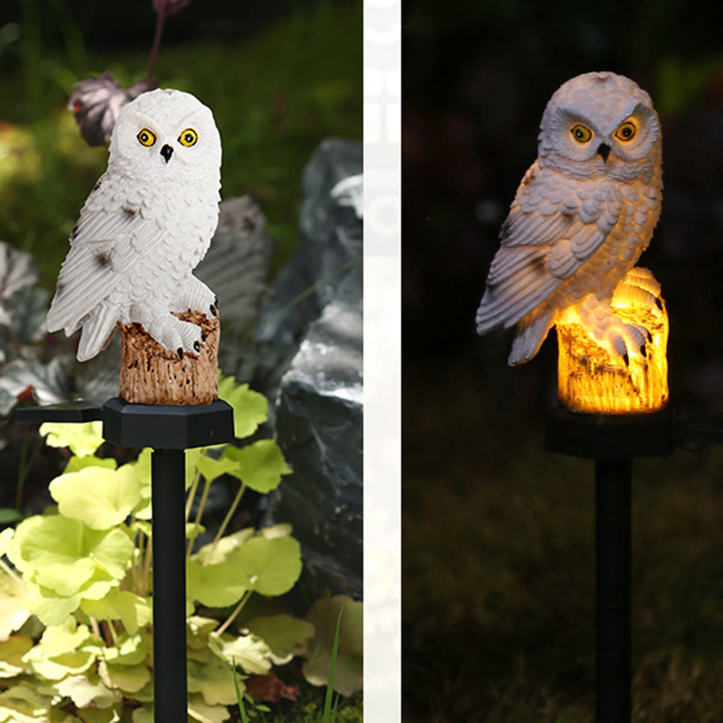 Modern Art Deco Waterproof Solar Resin PP Owl LED Landscape Lighting Outdoor Light For Outdoor Patio | Stornfield