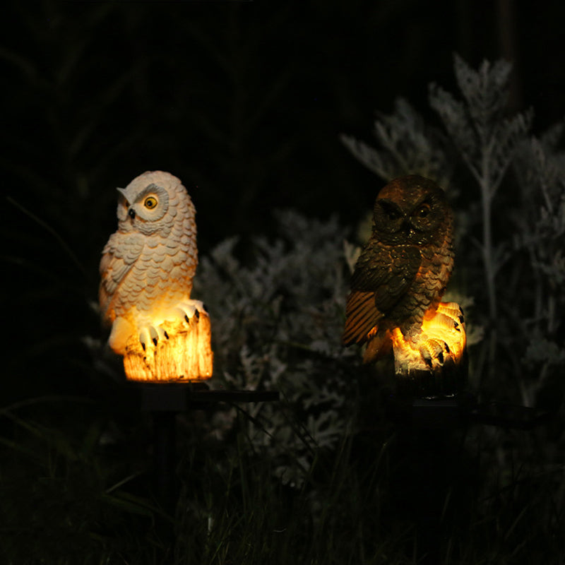 Modern Art Deco Waterproof Solar Resin PP Owl LED Landscape Lighting Outdoor Light For Outdoor Patio | Stornfield