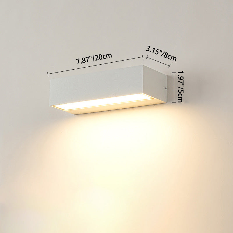 Modern Minimalist Rectangular Bar Waterproof Aluminum LED Wall Sconce Lamp For Garden | Stornfield