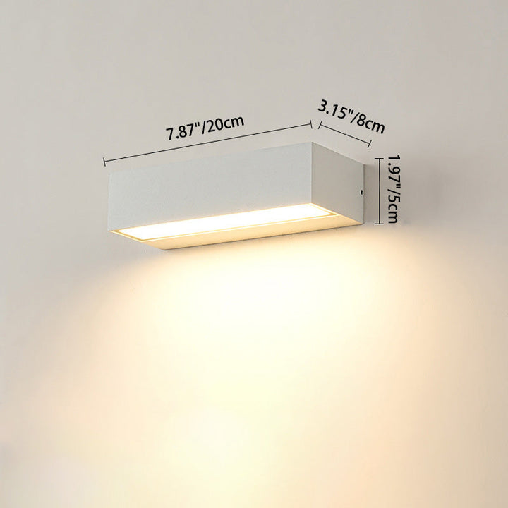 Modern Minimalist Rectangular Bar Waterproof Aluminum LED Wall Sconce Lamp For Garden | Stornfield