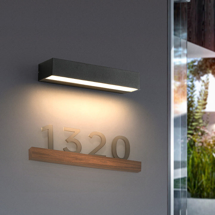 Modern Minimalist Rectangular Bar Waterproof Aluminum LED Wall Sconce Lamp For Garden | Stornfield