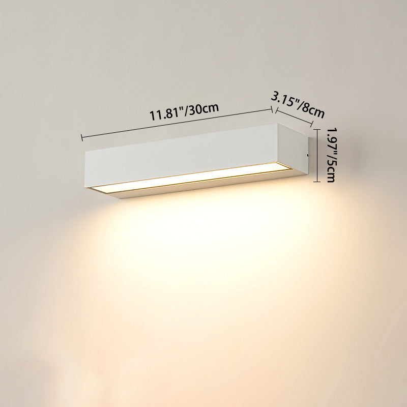 Modern Minimalist Rectangular Bar Waterproof Aluminum LED Wall Sconce Lamp For Garden | Stornfield
