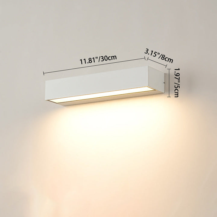Modern Minimalist Rectangular Bar Waterproof Aluminum LED Wall Sconce Lamp For Garden | Stornfield