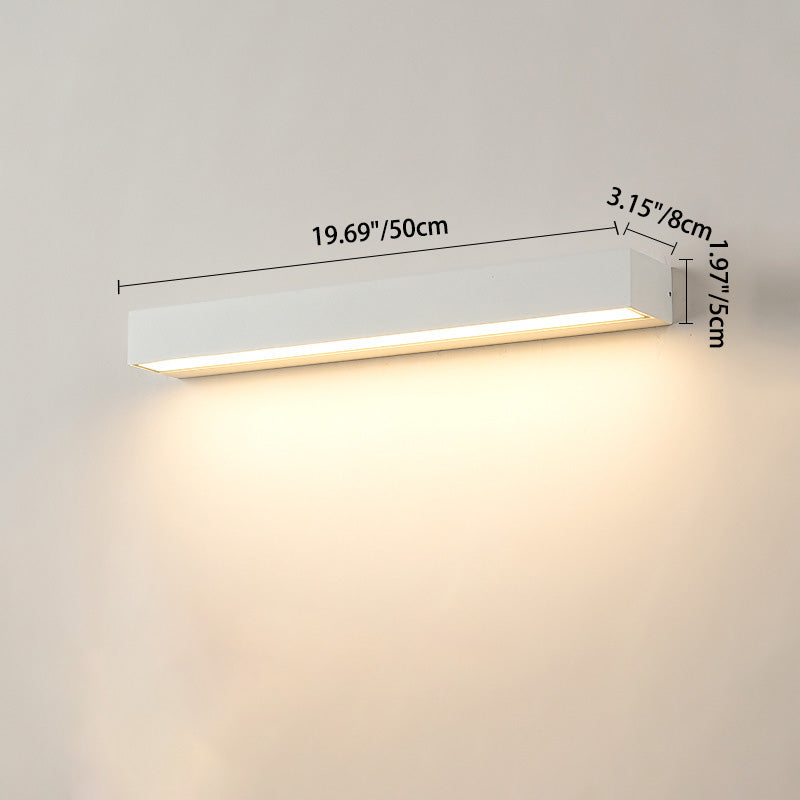 Modern Minimalist Rectangular Bar Waterproof Aluminum LED Wall Sconce Lamp For Garden | Stornfield