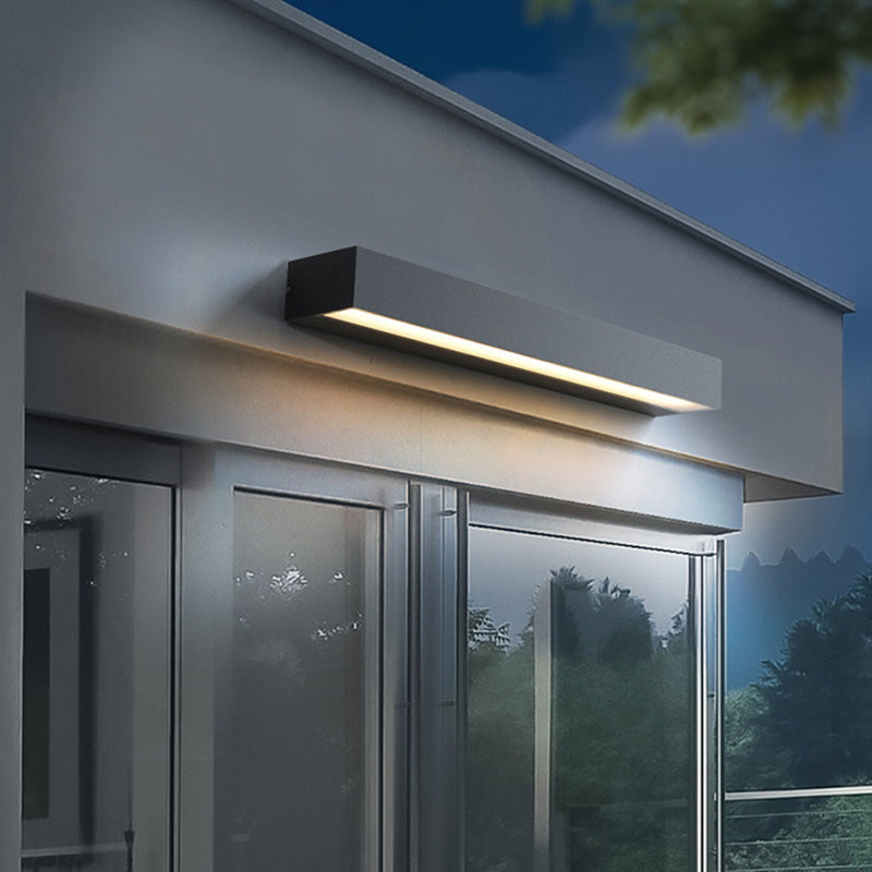 Modern Minimalist Rectangular Bar Waterproof Aluminum LED Wall Sconce Lamp For Garden | Stornfield
