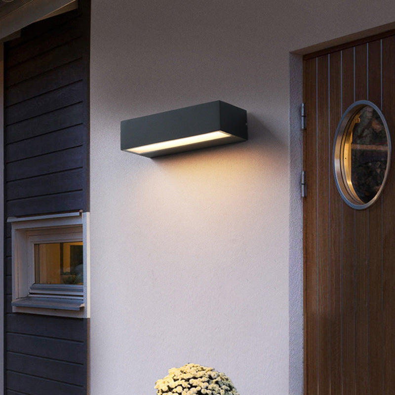 Modern Minimalist Rectangular Bar Waterproof Aluminum LED Wall Sconce Lamp For Garden | Stornfield