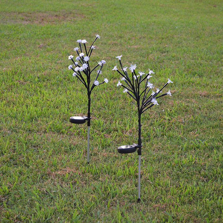 Modern Art Deco Cherry Blossom Lotus Plastic LED Outdoor Ground Plug Light For Garden | Stornfield