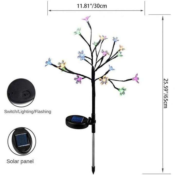 Modern Art Deco Cherry Blossom Lotus Plastic LED Outdoor Ground Plug Light For Garden | Stornfield