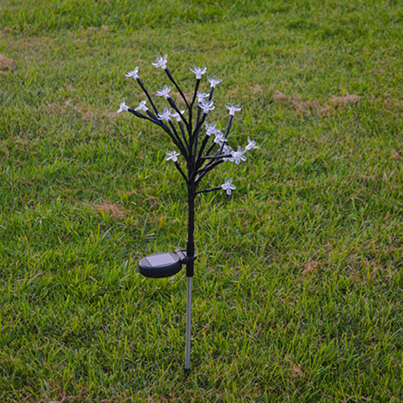 Modern Art Deco Cherry Blossom Lotus Plastic LED Outdoor Ground Plug Light For Garden | Stornfield