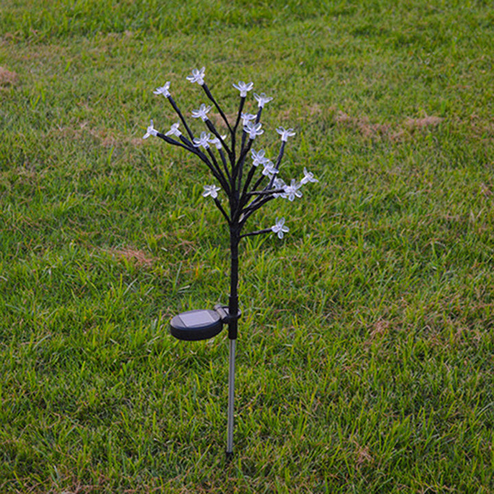 Modern Art Deco Cherry Blossom Lotus Plastic LED Outdoor Ground Plug Light For Garden | Stornfield