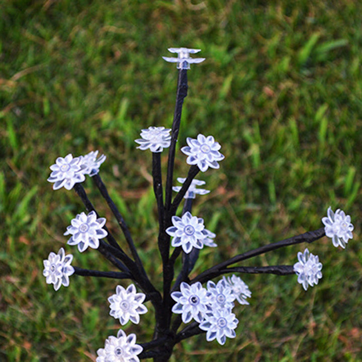 Modern Art Deco Cherry Blossom Lotus Plastic LED Outdoor Ground Plug Light For Garden | Stornfield