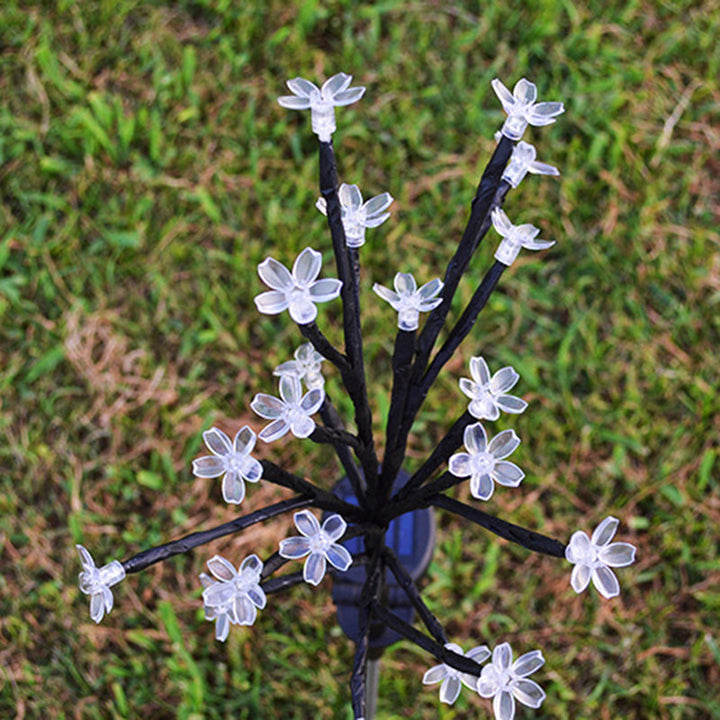Modern Art Deco Cherry Blossom Lotus Plastic LED Outdoor Ground Plug Light For Garden | Stornfield
