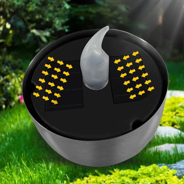 Modern Minimalist Candle Round PC Stainless Steel LED Outdoor Light For Garden | Stornfield