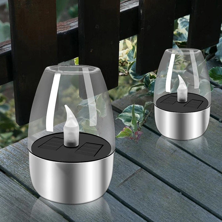 Modern Minimalist Candle Round PC Stainless Steel LED Outdoor Light For Garden | Stornfield
