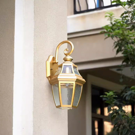 Contemporary Nordic Round Court Waterproof Glass Hardware 1-Light Wall Sconce Lamp For Outdoor Patio | Stornfield