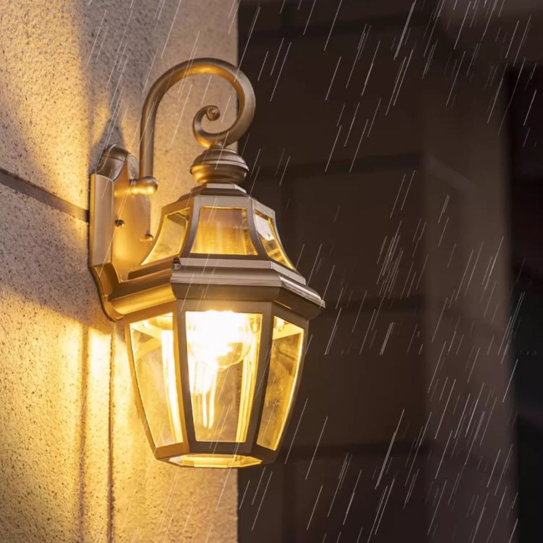 Contemporary Nordic Round Court Waterproof Glass Hardware 1-Light Wall Sconce Lamp For Outdoor Patio | Stornfield