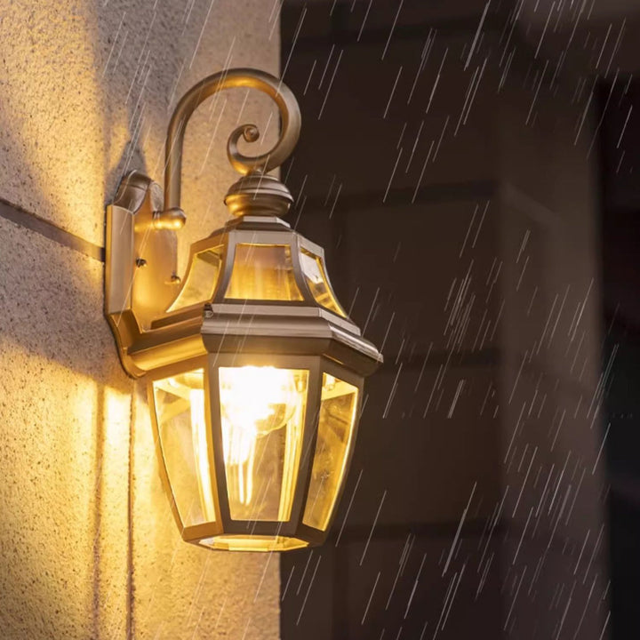 Contemporary Nordic Round Court Waterproof Glass Hardware 1-Light Wall Sconce Lamp For Outdoor Patio | Stornfield