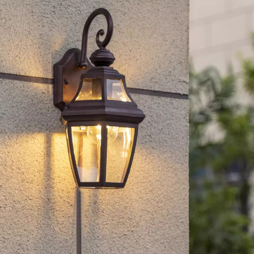 Contemporary Nordic Round Court Waterproof Glass Hardware 1-Light Wall Sconce Lamp For Outdoor Patio | Stornfield