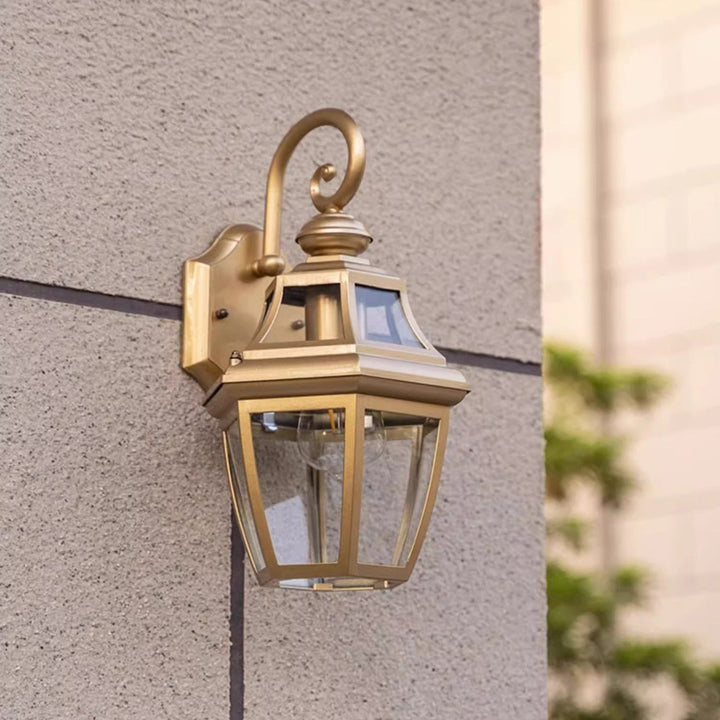 Contemporary Nordic Round Court Waterproof Glass Hardware 1-Light Wall Sconce Lamp For Outdoor Patio | Stornfield