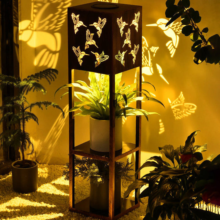 Modern Minimalist Rectangle Butterfly Hummingbird Dragonfly Iron LED Outdoor Light For Garden | Stornfield