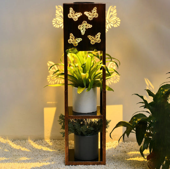 Modern Minimalist Rectangle Butterfly Hummingbird Dragonfly Iron LED Outdoor Light For Garden | Stornfield