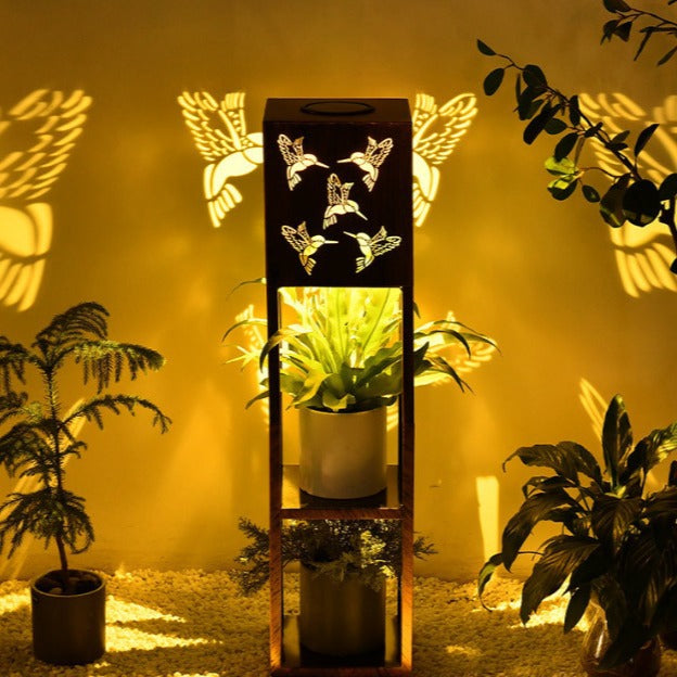 Modern Minimalist Rectangle Butterfly Hummingbird Dragonfly Iron LED Outdoor Light For Garden | Stornfield
