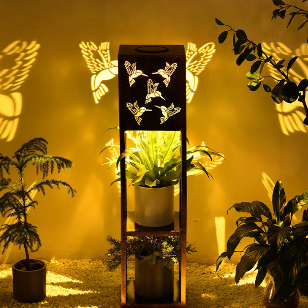 Modern Minimalist Rectangle Butterfly Hummingbird Dragonfly Iron LED Outdoor Light For Garden | Stornfield