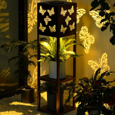Modern Minimalist Rectangle Butterfly Hummingbird Dragonfly Iron LED Outdoor Light For Garden | Stornfield