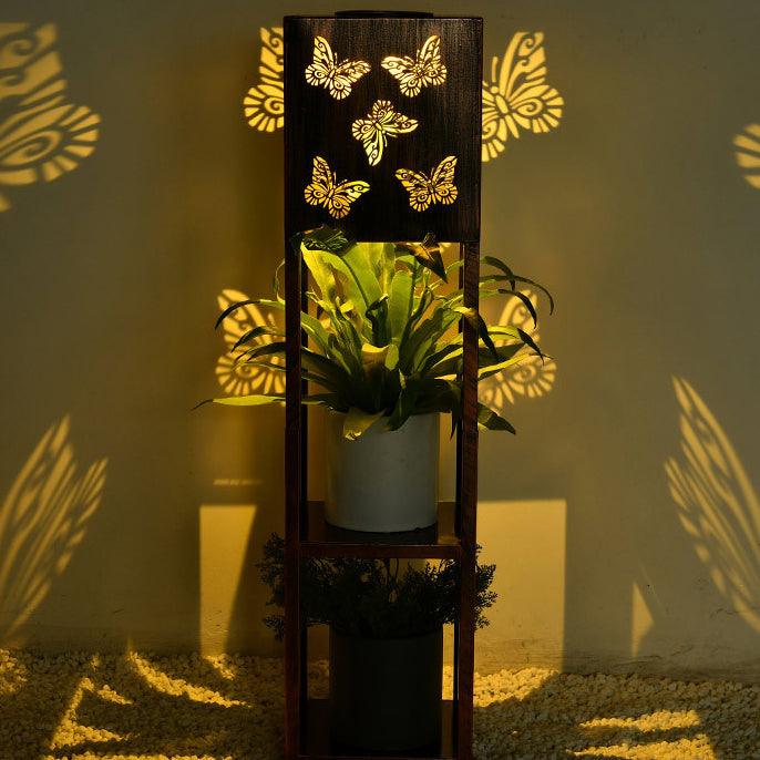 Modern Minimalist Rectangle Butterfly Hummingbird Dragonfly Iron LED Outdoor Light For Garden | Stornfield