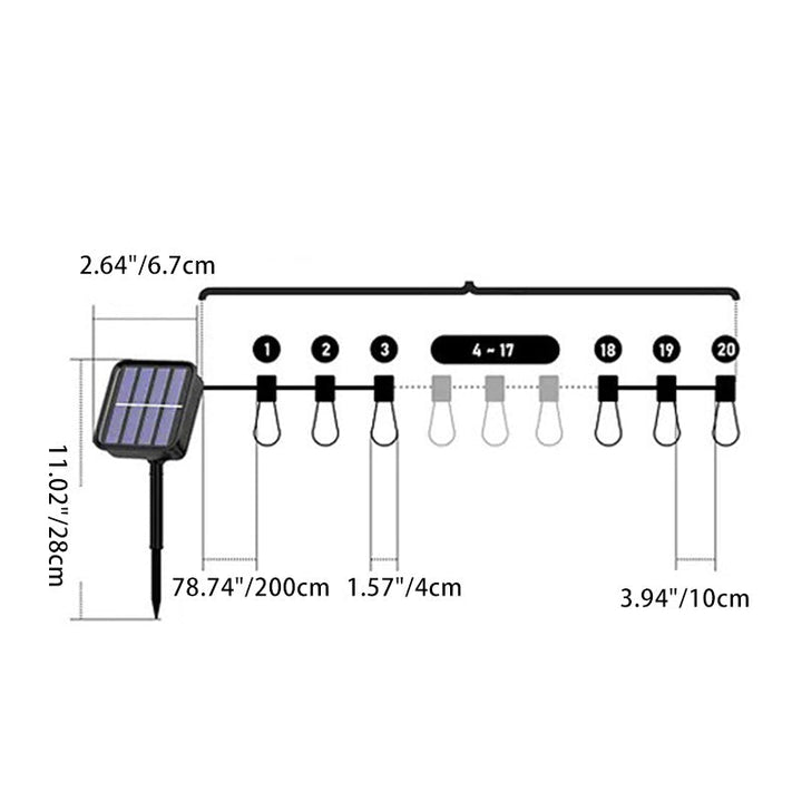 Modern Minimalist Round Long Line Glass Iron LED String Light For Garden | Stornfield
