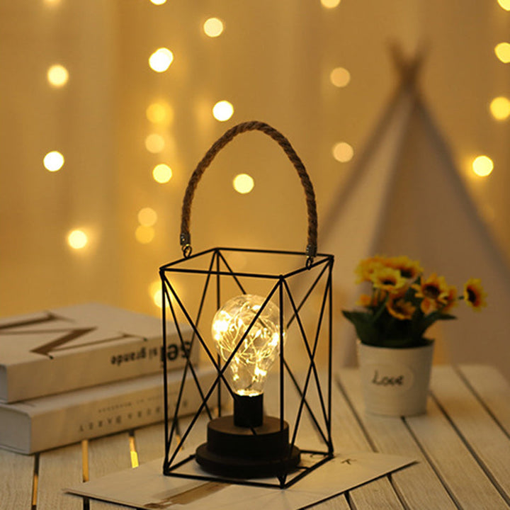 Stornfield | Modern Minimalist Iron Vertical Stripe Round Square LED Table Lamp for Living Room