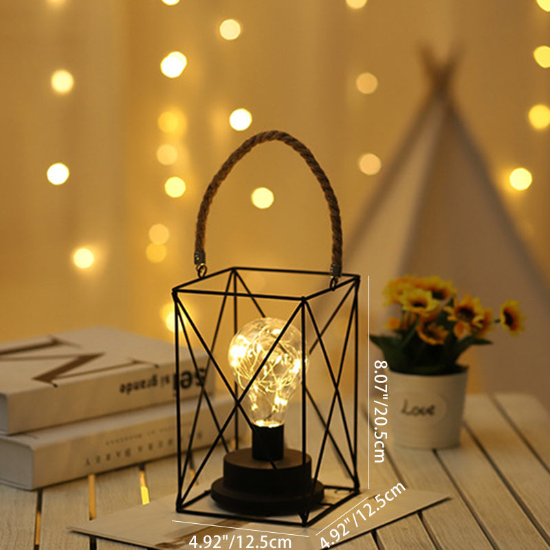 Stornfield | Modern Minimalist Iron Vertical Stripe Round Square LED Table Lamp for Living Room