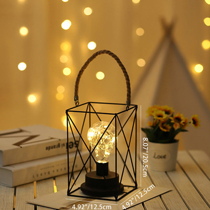 Stornfield | Modern Minimalist Iron Vertical Stripe Round Square LED Table Lamp for Living Room