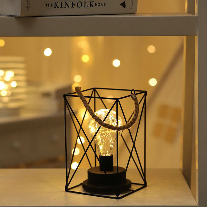 Stornfield | Modern Minimalist Iron Vertical Stripe Round Square LED Table Lamp for Living Room