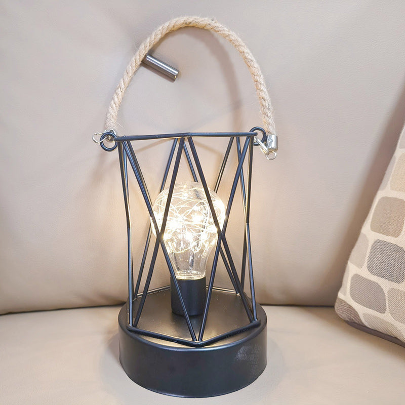 Stornfield | Modern Minimalist Iron Vertical Stripe Round Square LED Table Lamp for Living Room