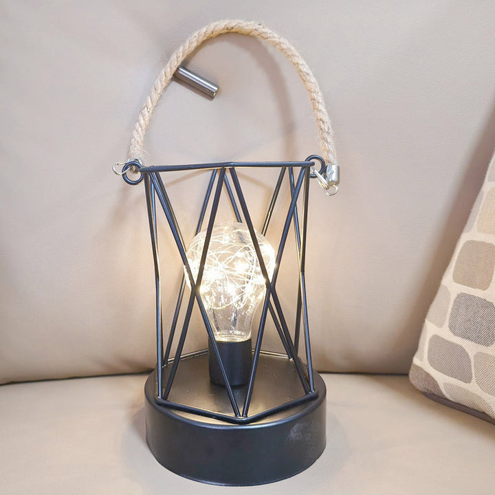 Stornfield | Modern Minimalist Iron Vertical Stripe Round Square LED Table Lamp for Living Room