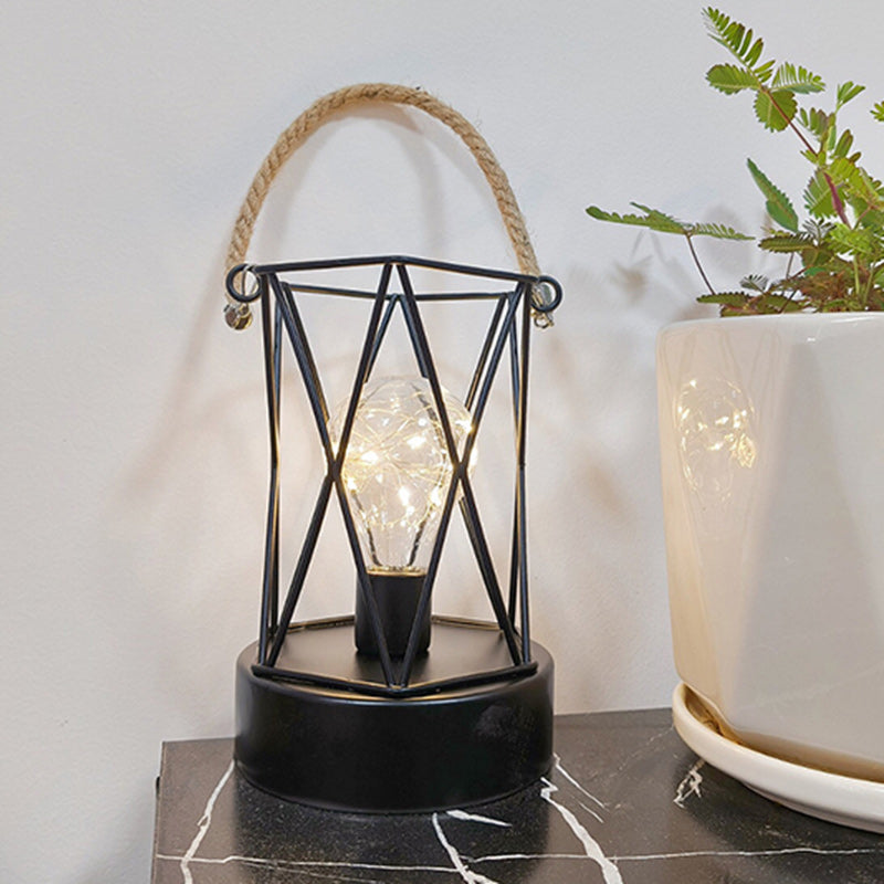 Stornfield | Modern Minimalist Iron Vertical Stripe Round Square LED Table Lamp for Living Room